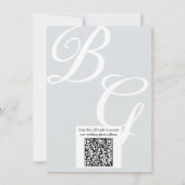 Crest-Monogramm-Hochzeits-QR-Code-Fotoalbum Dankeskarte (Rückseite)