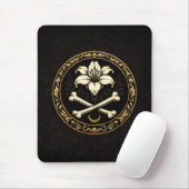 Crest Mouse Pad | Dark Academia Lily & Bones Mousepad (Mit Mouse)