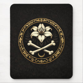 Crest Mouse Pad | Dark Academia Lily & Bones Mousepad