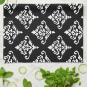 Cresta Damask Muster (B) weiß Handtuch (Gefaltet)