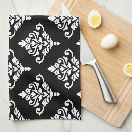 Cresta Damask Muster (B) weiß Handtuch (Viertel Falte)