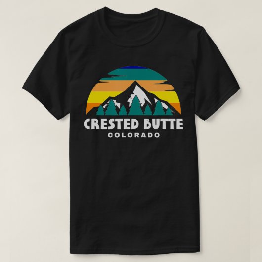Crested Butte CO Berg Retro Wandern T-Shirt (Design vorne)