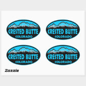 Crested Butte Colorado Blue Oval Aufkleber (Blatt)