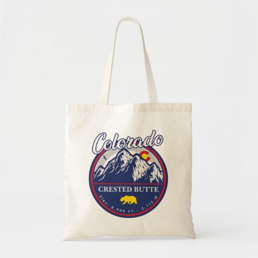 Crested Butte Colorado Camping Skifahren Souvenirs Tragetasche (Vorne)