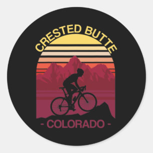 Crested Butte Colorado Mountainbike-Fahren Radfahr Runder Aufkleber