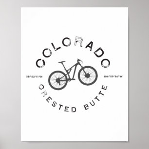 Crested Butte Colorado Mountainbike-T-Shirt Poster