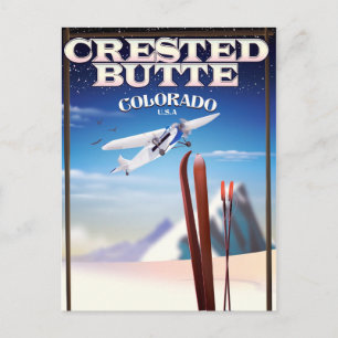 Crested Butte Colorado Reiseplakat Postkarte