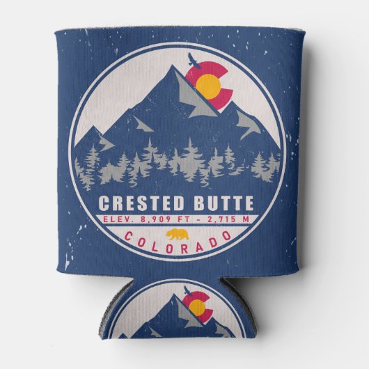 Crested Butte Colorado Retro Souvenirs Dosenkühler (Vorderseite)