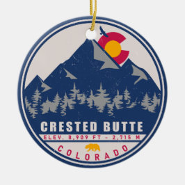 Crested Butte Colorado Retro Souvenirs Keramik Ornament
