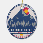 Crested Butte Colorado Retro Souvenirs Keramik Ornament (Links)
