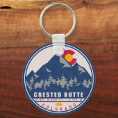 Crested Butte Colorado Retro Souvenirs Schlüsselanhänger (Vorderseite)