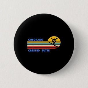 Crested Butte Colorado Skifahren Skifahrer Ski Ret Button