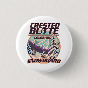 Crested Butte Colorado Snowboard-Logo Button