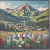 Crested Butte Mountain Colorado 3 Inch Vinyl Stick Aufkleber (Vorderseite)