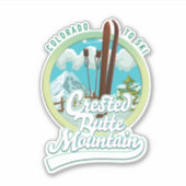 Crested Butte Mountain Colorado Logo Aufkleber (Vorderseite)
