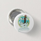 Crested Butte Mountain Colorado Logo Button (Vorne & Hinten)