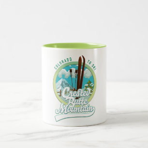 Crested Butte Mountain Colorado Ski Logo Zweifarbige Tasse