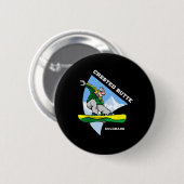 Crested Butte Mountain Colorado Snowboarden Button (Vorne & Hinten)