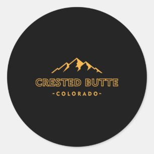 Crested Butte Retro Colorado Herren Damen Wandern  Runder Aufkleber