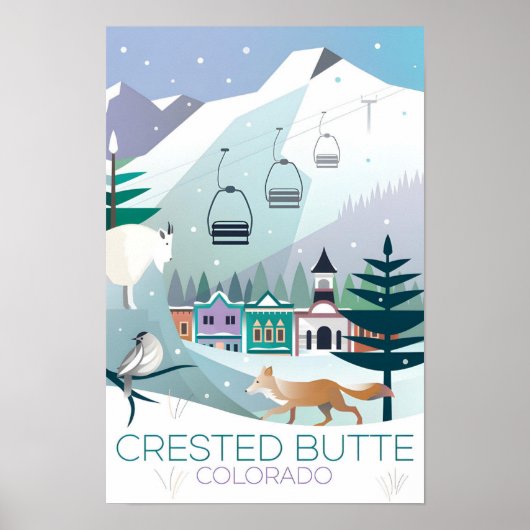Crested Butte Winterdruck Poster (Vorne)