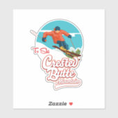 Crested Butte zum Skifahren Aufkleber (Blatt)