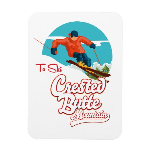 Crested Butte zum Skifahren Magnet (Vertikal)