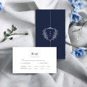 Crested Chic | RSVP für Navy und White Wedding Begleitkarte