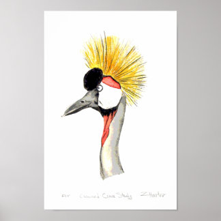 Crested Crane Poster