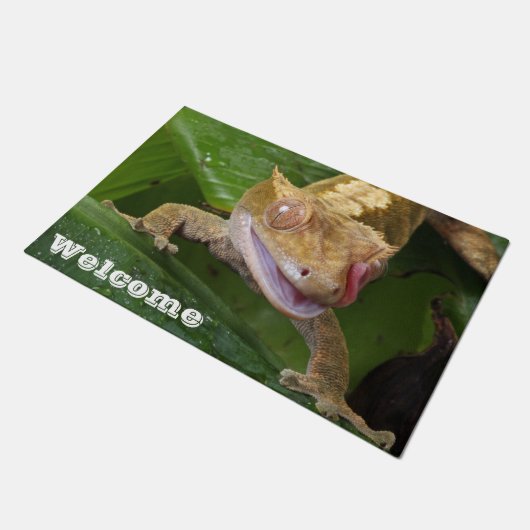 Crested Gecko Fußmatte (Schrägansicht)