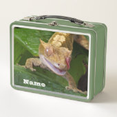 Crested Gecko Metall Brotdose (Vorderseite)
