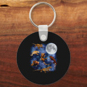 Crested Gecko Moon Retro Reptile Mom Dad Breeder L Schlüsselanhänger (Vorderseite)