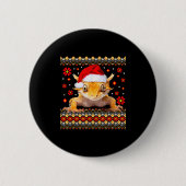 Crested Gecko Ugly Christmas Sweater Button (Vorderseite)