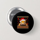 Crested Gecko Ugly Christmas Sweater Button (Vorne & Hinten)