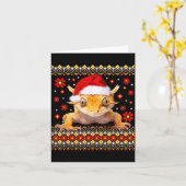 Crested Gecko Ugly Christmas Sweater  Karte (Gelbe Blume)