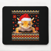 Crested Gecko Ugly Christmas Sweater Mousepad (Vorne)
