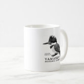 Crested Kingfisher Black & White Kaffeetasse (VorderseiteRechts)