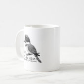 Crested Kingfisher Black & White Kaffeetasse (Vorderseite Links)