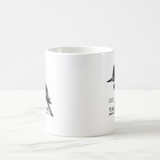 Crested Kingfisher Black & White Kaffeetasse (Mittel)