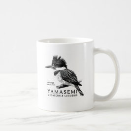Crested Kingfisher Black & White Kaffeetasse