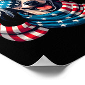 Crested Lover US Flag 4. Juli Patriotic Poster (Ecke)