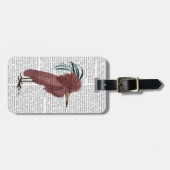 Crested Marsala Bird Gepäckanhänger (Vorderseite horizontal)