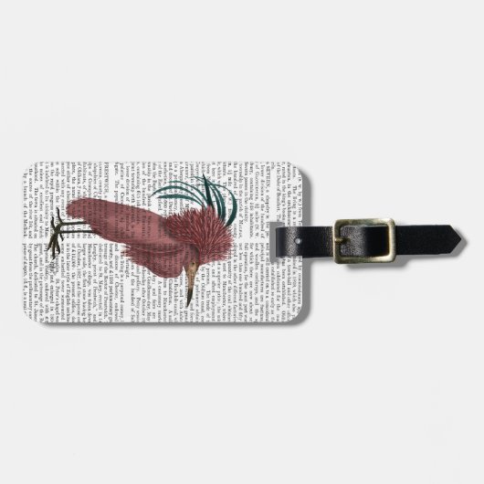 Crested Marsala Bird Gepäckanhänger (Vorderseite horizontal)