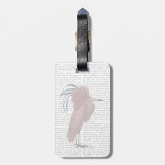 Crested Marsala Bird Gepäckanhänger (Rückseite vertikal)