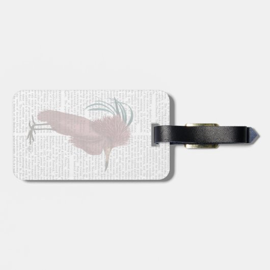 Crested Marsala Bird Gepäckanhänger (Rückseite horizontal)