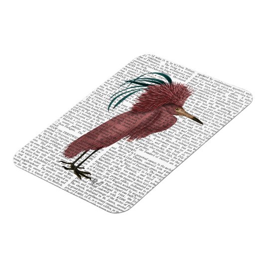 Crested Marsala Bird Magnet (Linke Seite)