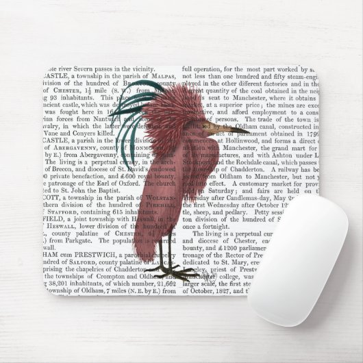 Crested Marsala Bird Mousepad (Mit Mouse)