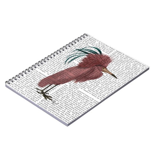 Crested Marsala Bird Notizblock (Linke Seite)