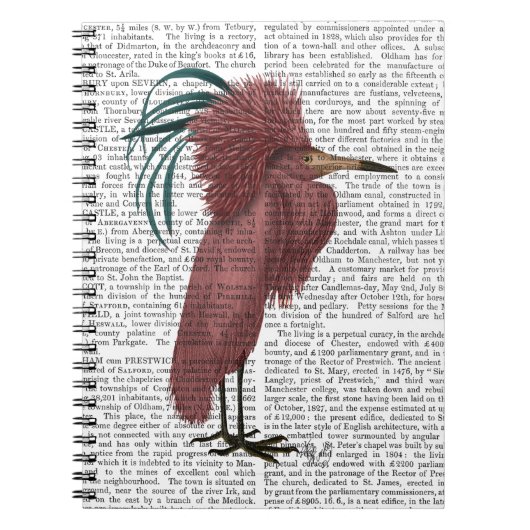 Crested Marsala Bird Notizblock (Vorderseite)
