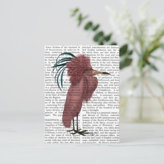 Crested Marsala Bird Postkarte (Stehend Vorderseite)