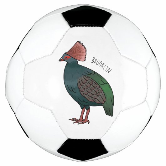 Crested partridge bird cartoon illustration fußball (Vorderseite)